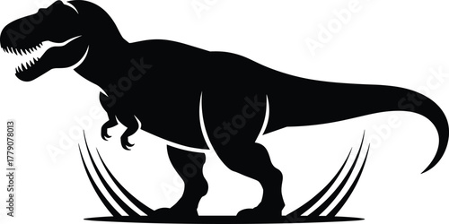 Prehistoric Dinosaur T-Rex Silhouette Vector Design