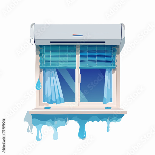 air conditioner leaking water above window