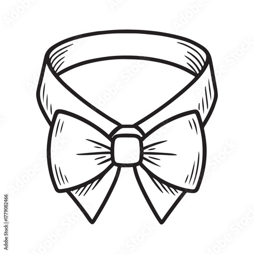 line art of bow tie vector