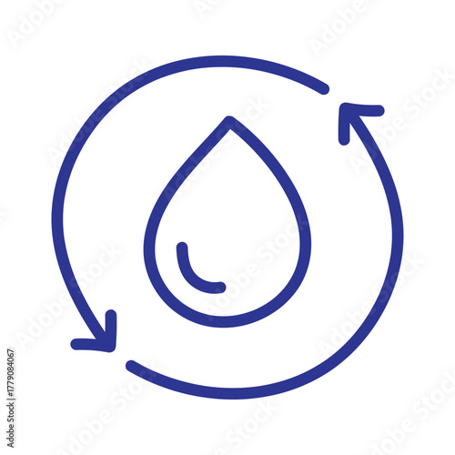 Blue line icon illustrating the moisture-wicking and breathable properties of a fabric layer.