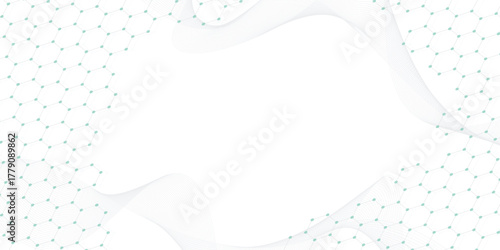 Molecular structure background. Science template wallpaper or banner with a DNA molecules. Asbtract scientific molecule background. Wave flow, innovation pattern. Vector illustration.