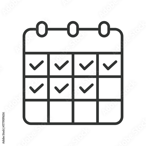 Schedule icon in line design. schedule, planning, calendar, task, organization, productivity, hybrid work on white background vector. Schedule editable stroke icon