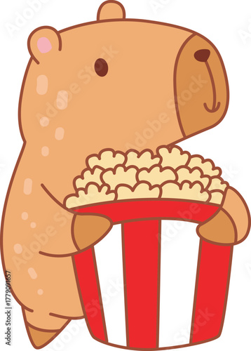 Illustrations of cute capybara character clip art for kids.