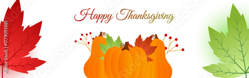 Vector illustration of Happy Thanksgiving social media template