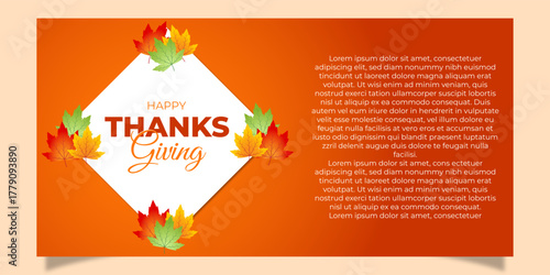 Vector illustration of Happy Thanksgiving social media template