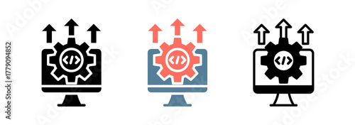 Software Development Icon Collection Set  Glyph & Mixed Style  