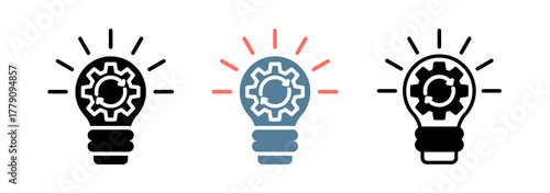 Innovation Process Icon Collection Set  Glyph & Mixed Style  