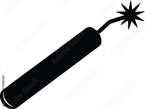 Explosive dynamite stick silhouette graphic