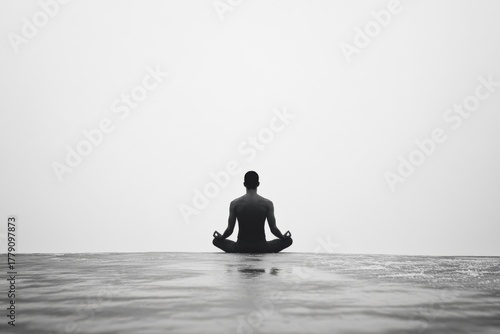 Wallpaper Mural Serenity in simplicity: minimalist meditation in black and white Torontodigital.ca