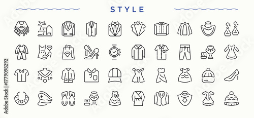 Streaming icon set. Stream thin web icons. Thin linear style icons. Live linear icon collection. Editable vector art.