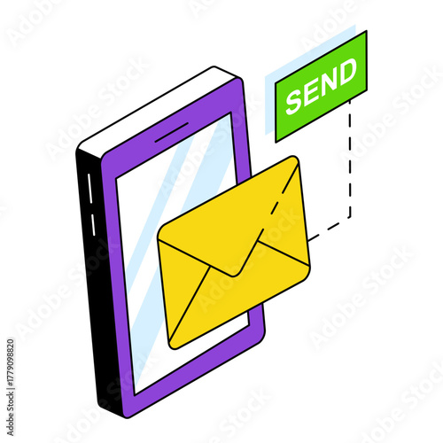 Perfect design icon of mobile mail