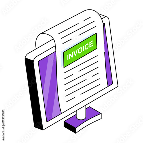 Folded paper, concept of invoice icon