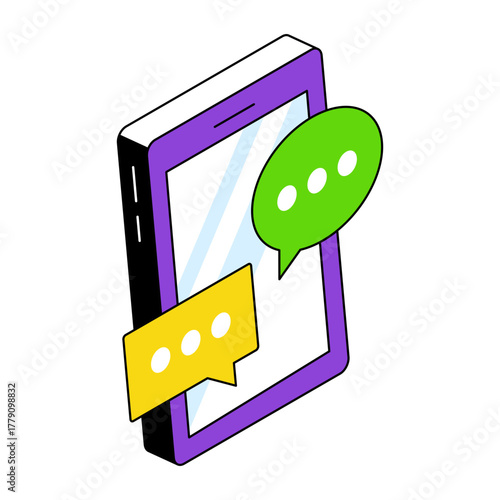 Modern design icon of mobile chatting 