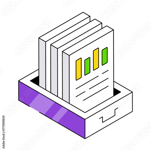 An icon design of document drawer 