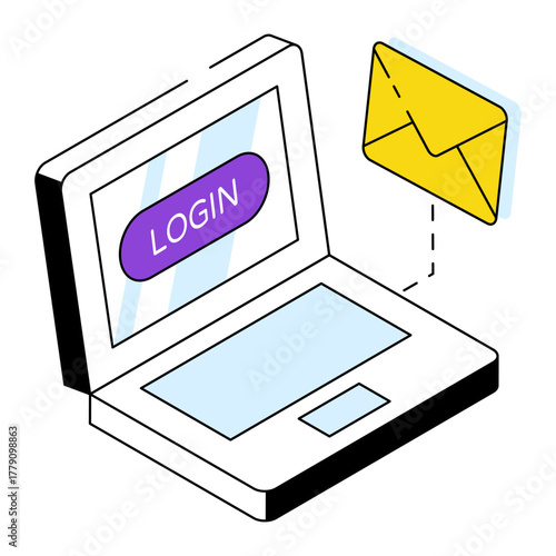 Editable design icon of mail login 