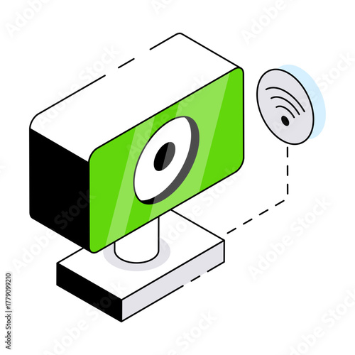 A modern technology icon of webcam