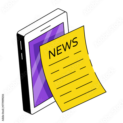 Modern design icon of mobile news
