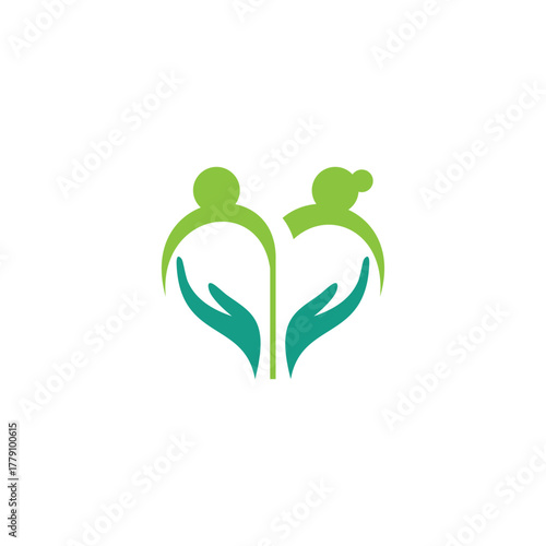 Elder care flat logo design