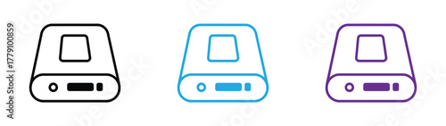 Hard drive vector icon. Hard disk drive flat sign. Portable Power bank icon symbol pictogram
