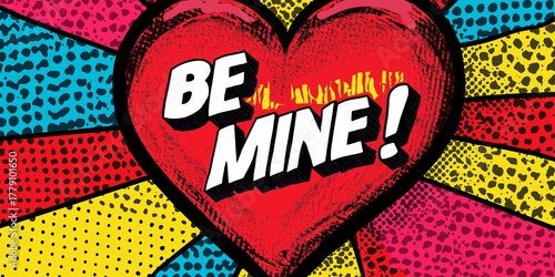 Pop art graffiti illustration for Valentine's Day, ai generated 