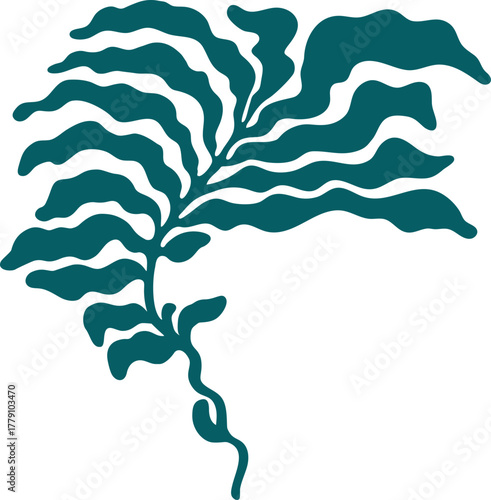 wavy flower leaf