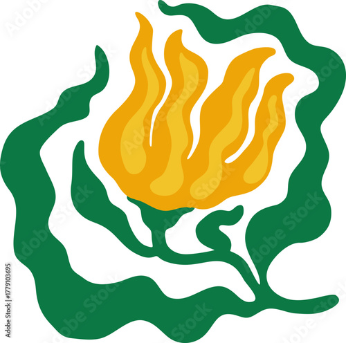 wavy medieval flower