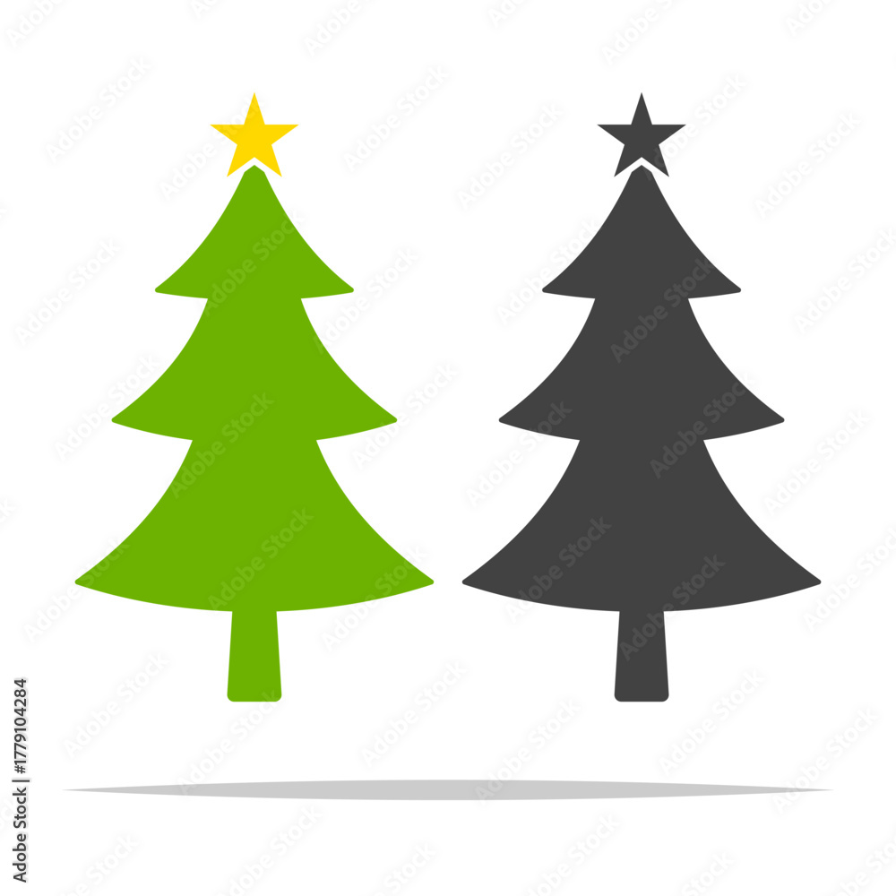 Fototapeta premium Christmas tree shape icon symbol vector isolated illustration