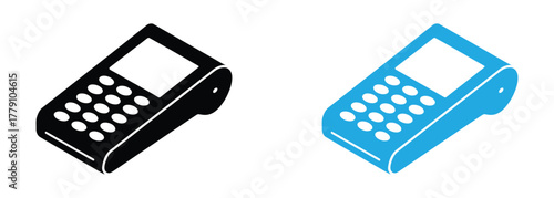 Credit Card Machine Vector Icon, POS Terminal, Point Of Sale Terminal, Payment Machine, Payment Method Icon. Isolated Lineal Color Vector Icon.