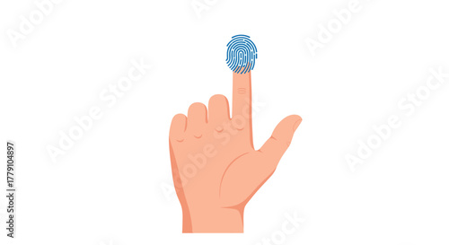 Fingerprint recognition on touchscreen modern biometric technology concept