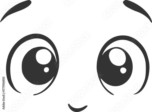 Design of adorable face smiling