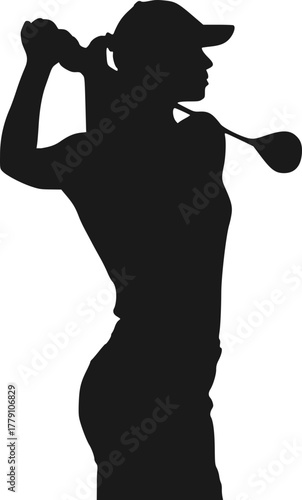 Design of woman golf player