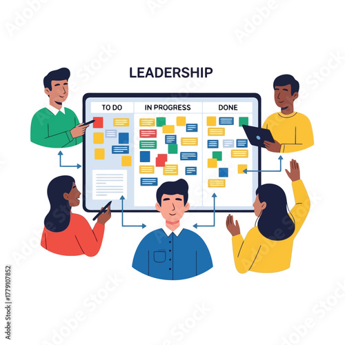 Team collaborating using Kanban board for agile project management success