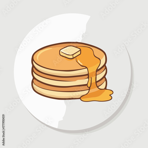Pancakes logo vector illustration template. Simple design in circle