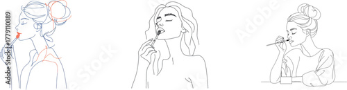 In one continuous line, a drawing shows a woman singing a song as a music person