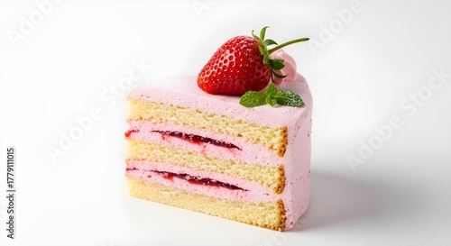 cheesecake with strawberry Strawberry Cheesecake on White Background
