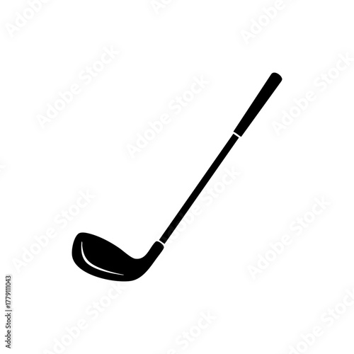 Golf club silhouette illustration for sports equipment or leisure activity concept on a clear white background