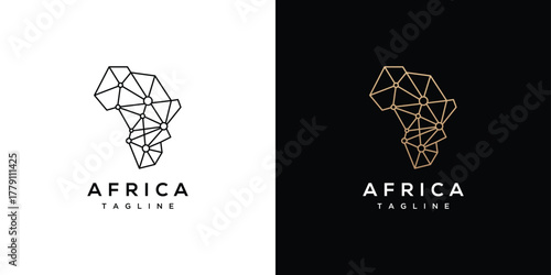 Africa technology logo design template. digital technology african geometric design logo icon	