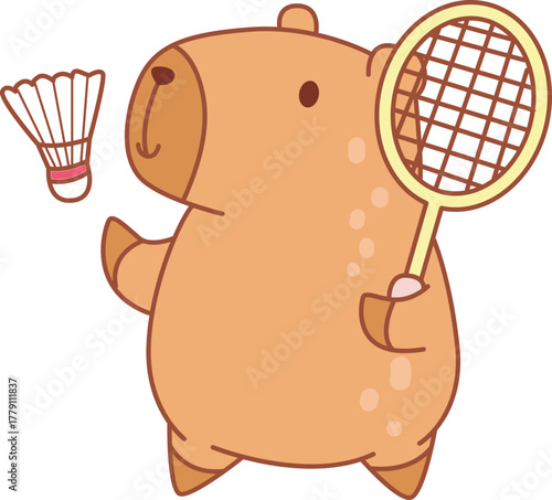 Illustrations of cute capybara character clip art for kids.