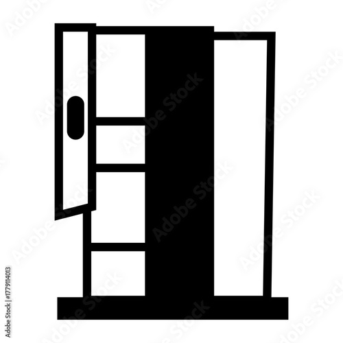 Abstract black and white design of an wardrobe door