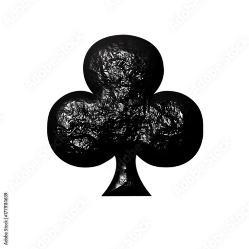 Playing Cards 3D Crash Clubs Symbols Isolated And Casino White Background	