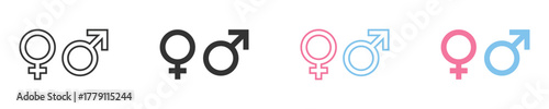 Male and female gender symbols , Gender icon ,  Male and female sign of gender equality icon vector. Vector illustration