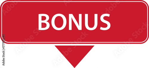 BONUS – red simple banner label with arrow