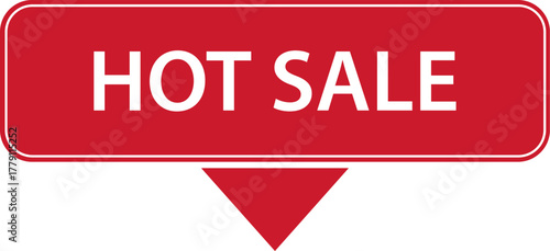 HOT SALE – red simple banner label with arrow
