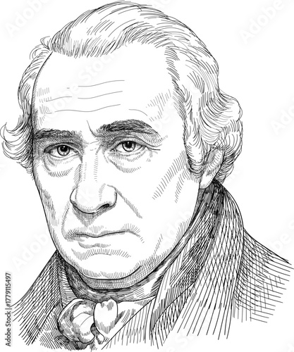 James Watt - Scottish inventor, engineer and chemist who improved on Thomas Newcomen's 1712 Newcomen steam engine with his Watt steam engine in 1776