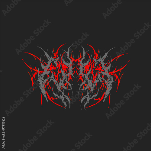 Neo tribal tattoo gothic y2k brutal sticker Vector