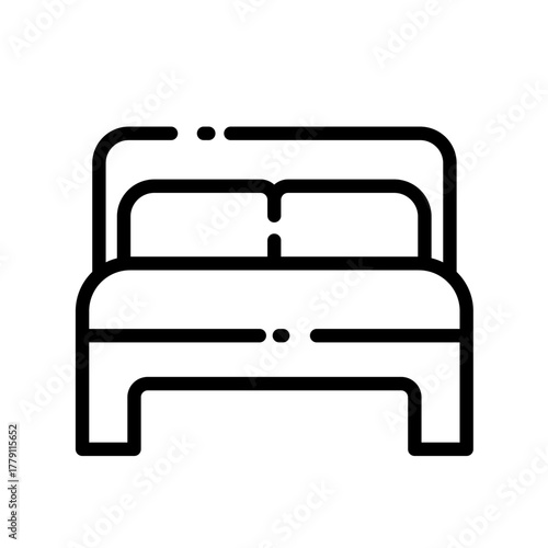 Bed, accommodation, hotel - vector icon