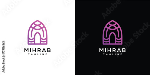 Mihrab inspiration logo design. Creative mihrab icon ideas.	