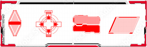 Patterns and designs in vivid red and white colors featuring geometric shapes and forms in a modern style