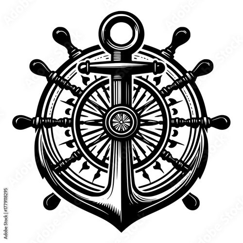 vector illustration of a steering wheel