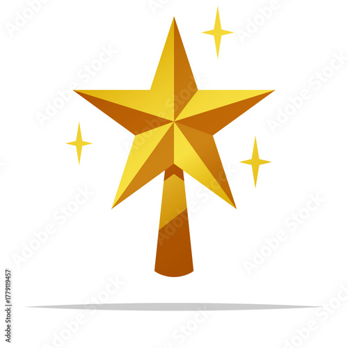 Christmas tree topper star vector isolated illustration